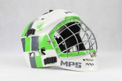 MPS White/Green Square helmet