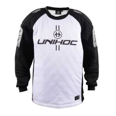 Unihoc Alpha White/Black goalie jersey