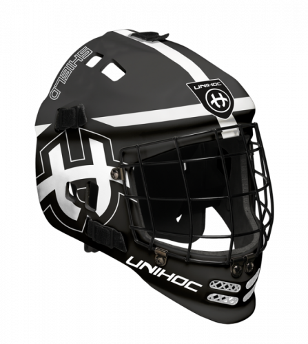 Unihoc Shield Black/White Goalie Helmet