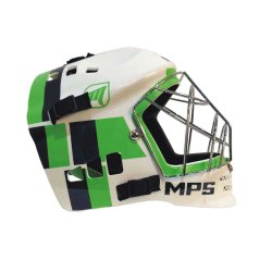 MPS White/Green Metal helmet