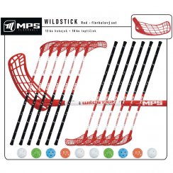 Set MPS Wildstick 28 Red (12 hokejok)