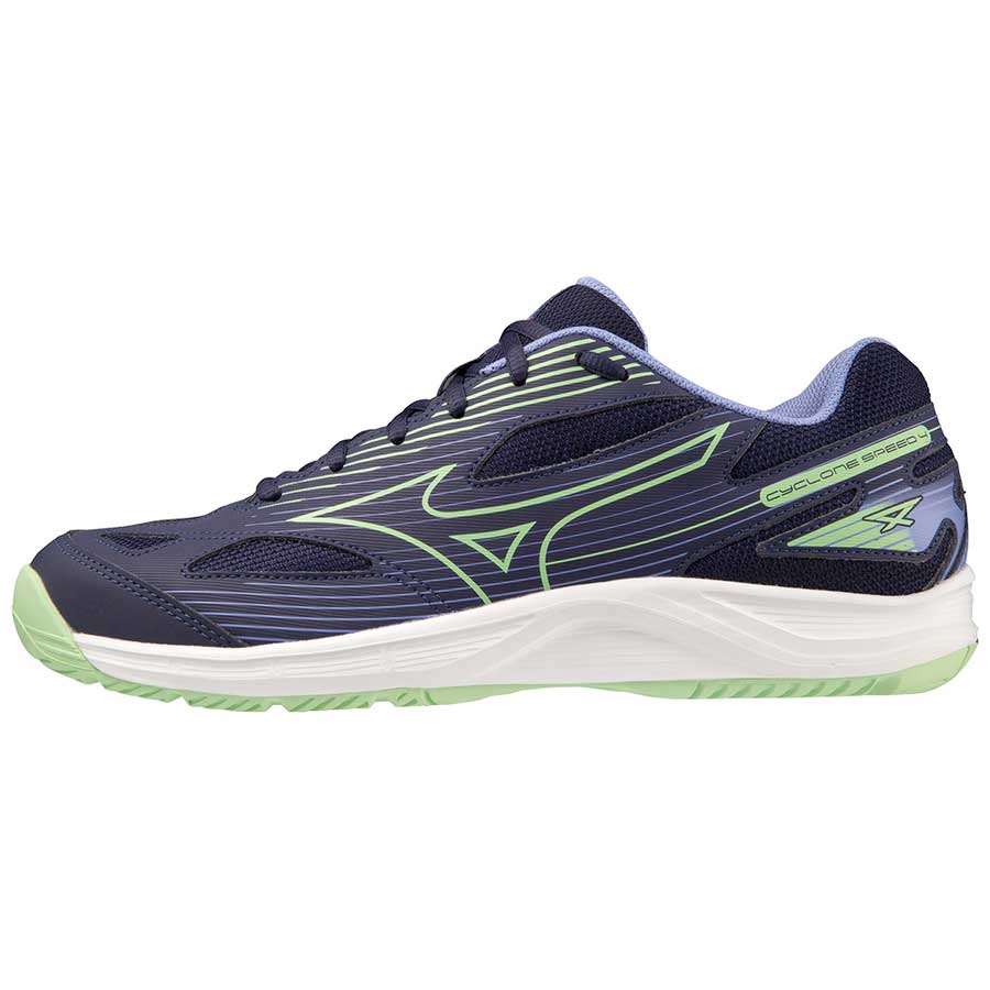 Mizuno Cyclone Speed 4 JR EveBlue TechGreen Florbal4u