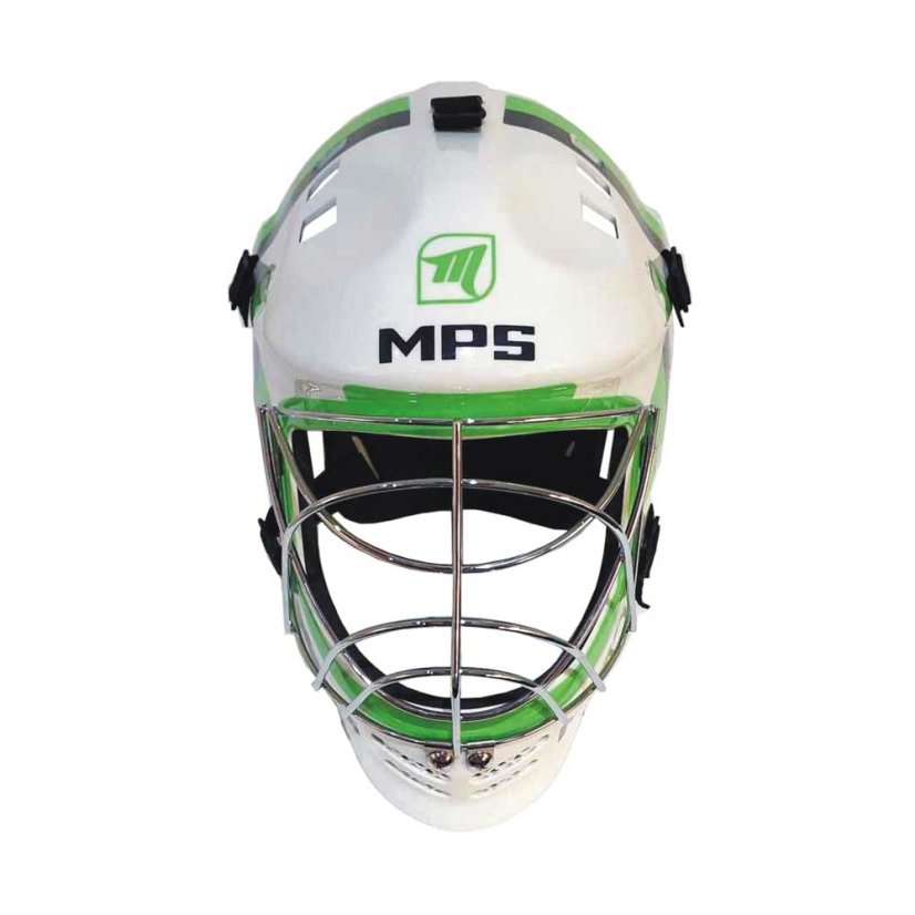 MPS White/Green Metal helmet