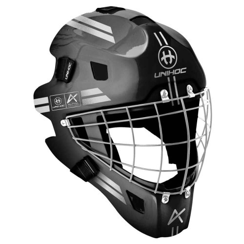 Unihoc Alpha 44 Black/Silver Goalie Mask