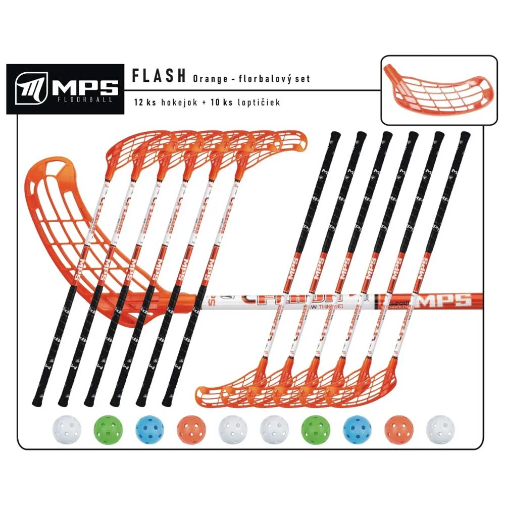 Juniorský set MPS Flash Orange (12 hokejek) 6x levá / 6x pravá