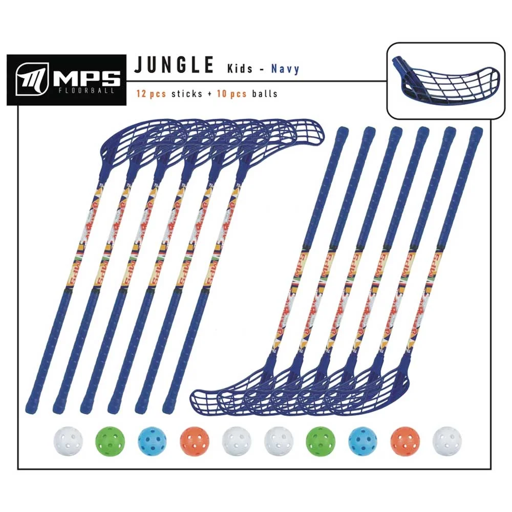 Dětský set MPS Jungle Navy (12 hokejek) 7x levá / 5x pravá
