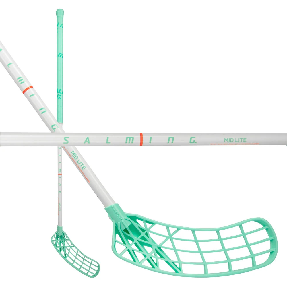 Salming Trident Mid Lite 29 White/Mint Levá (levá ruka dole) 100 cm (= 111 cm)