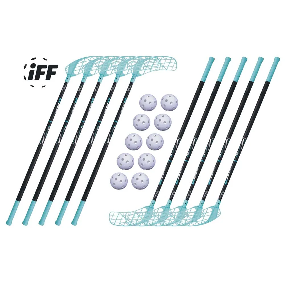 Set Accufli AirTek IFF Teal (10 hokejek) 100 cm (= 111 cm) 8x levá / 2x pravá