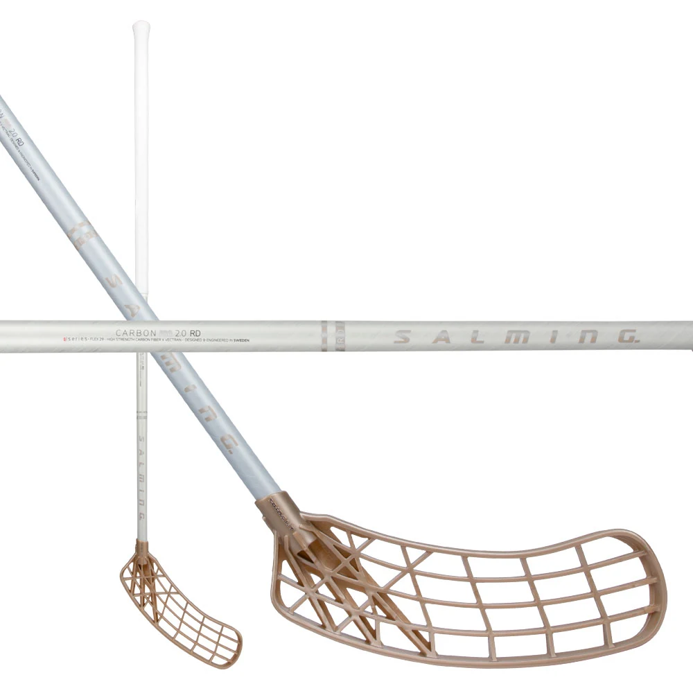 Salming Trident Q-series Carbon Pro 2.0 RD 29 White/Champagne Levá (levá ruka dole) 100 cm (= 111 cm)